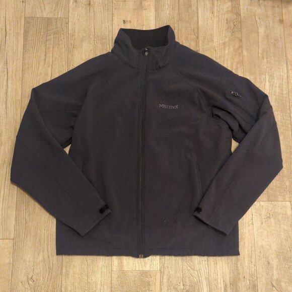 Marmot Mens XL Black Full Zip Soft Shell Nylon Jacket Coat Gorpcore Hiking - Picture 5 of 8